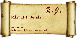 Röckl Jenő névjegykártya