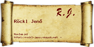 Röckl Jenő névjegykártya